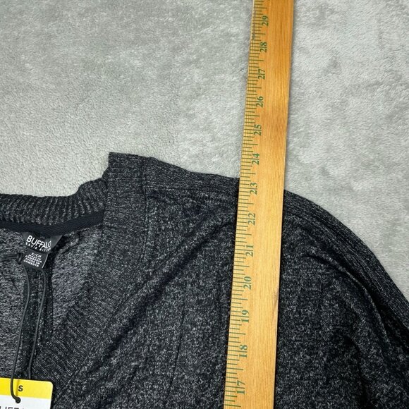 Buffalo David Bitton Womens Small V-Neck Long Sleeve Black Heather NWT 6612 - Picture 6 of 8